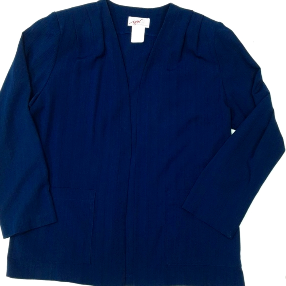 G.W. Graff Lightweight Open Front Navy Jacket Woman's Size 10